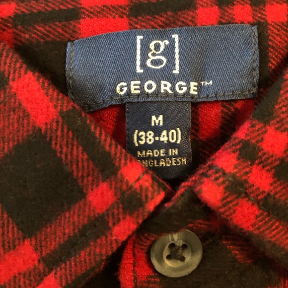 GEORGE Super Soft Flannel Shirt Size Medium 38-40 Mens Plaid Multicolored New - Picture 6 of 8